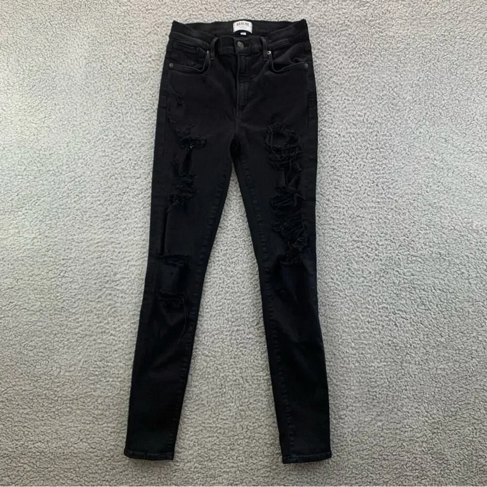 AGOLDE Sophie High Waist Distressed Skinny Jeans In Moonstruck Women Size: 28 - Picture 2 of 15